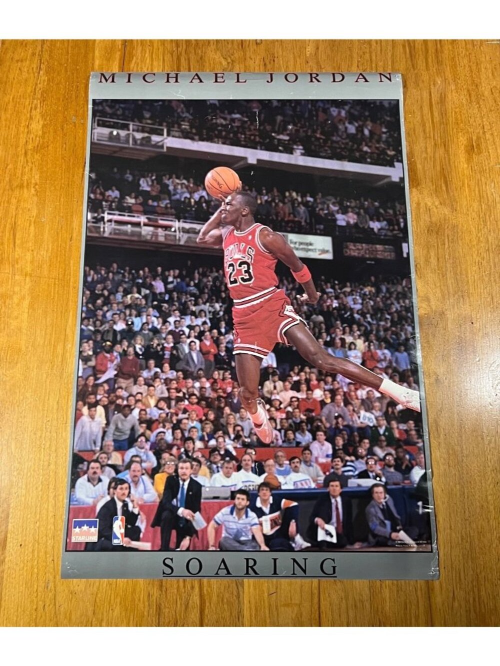 Vtg 1988 Michael Jordan Soaring Starline Poster Bulls NBA 32-1/2” X 21”